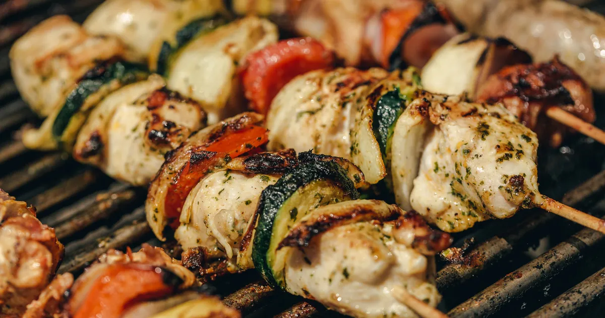 Grilled chicken skewers