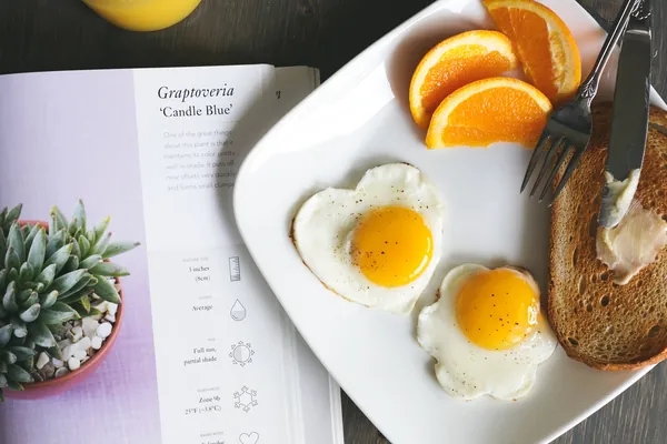 Eggs on toast for breakfast